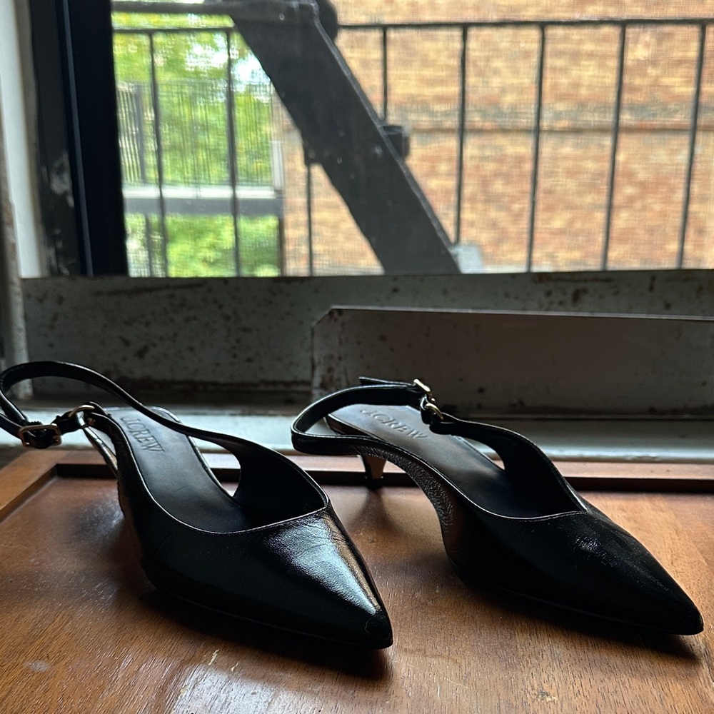 J. Crew leather sling back kitten heel sandal size 8